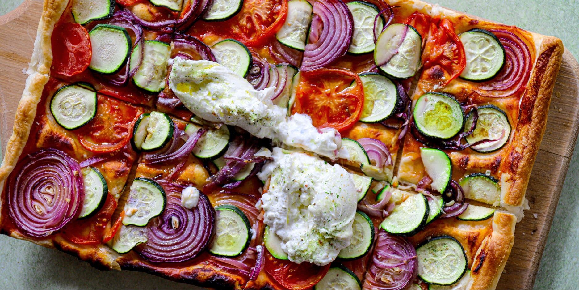 Torta di verdure con burrata
