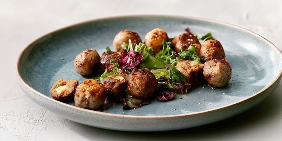 Hackfleischkugeln mit Mozzarellakern