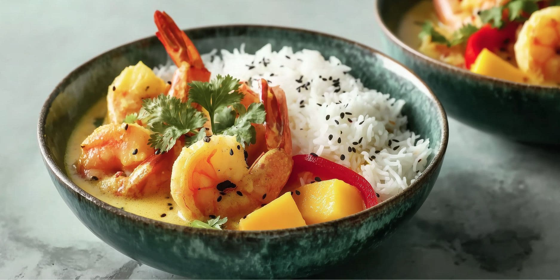 Curry de mangue avec crevettes
