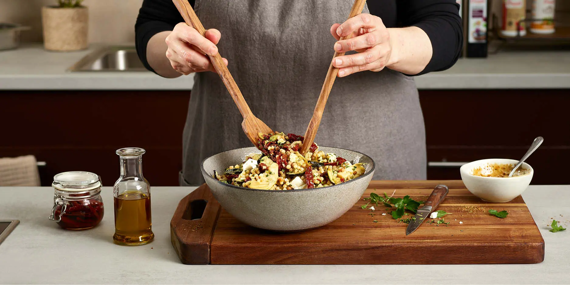Mediterraner Pastasalat