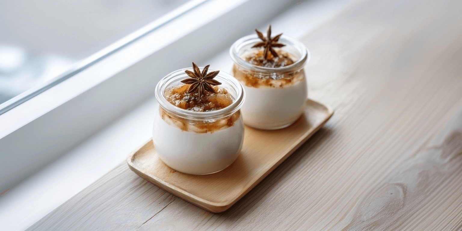 Panna cotta avec compote de pommes