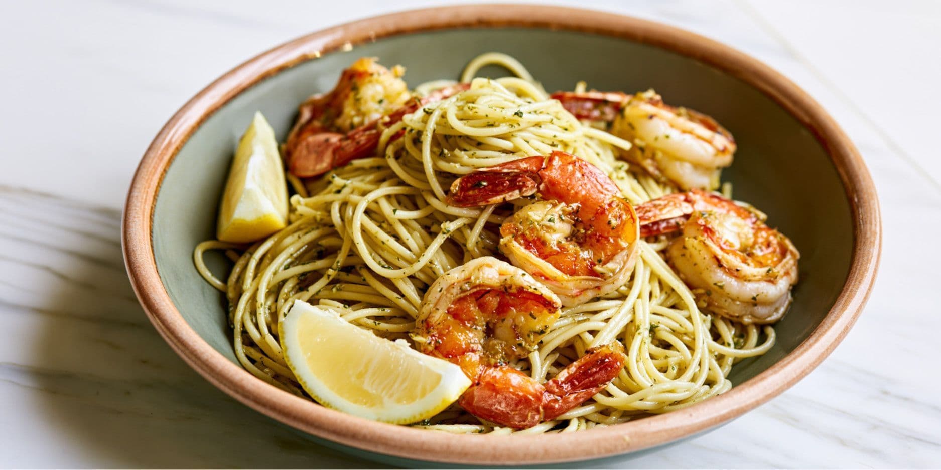 Spaghetti aglio e olio con gamberetti