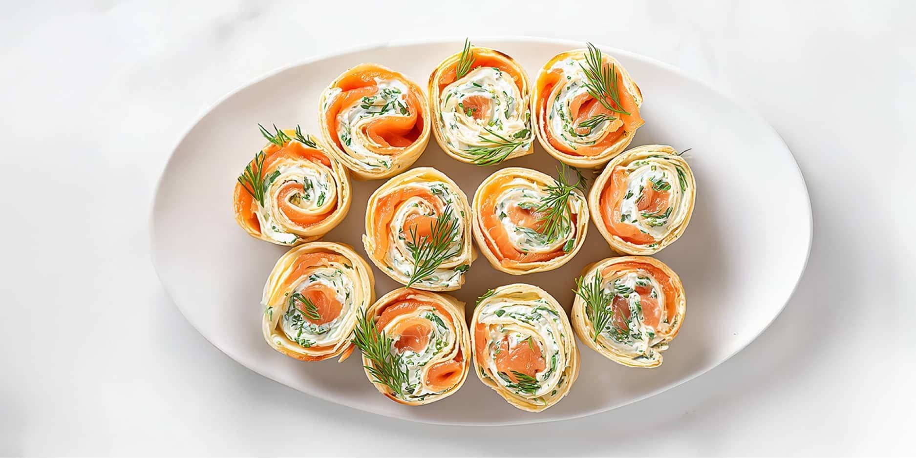 Bouchées de tortilla au saumon et dip de tzatziki