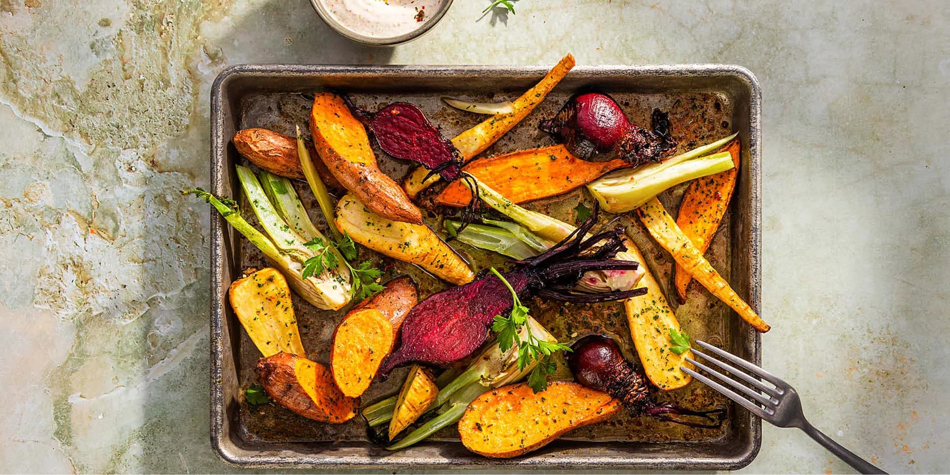 Légumes au four avec patates douces