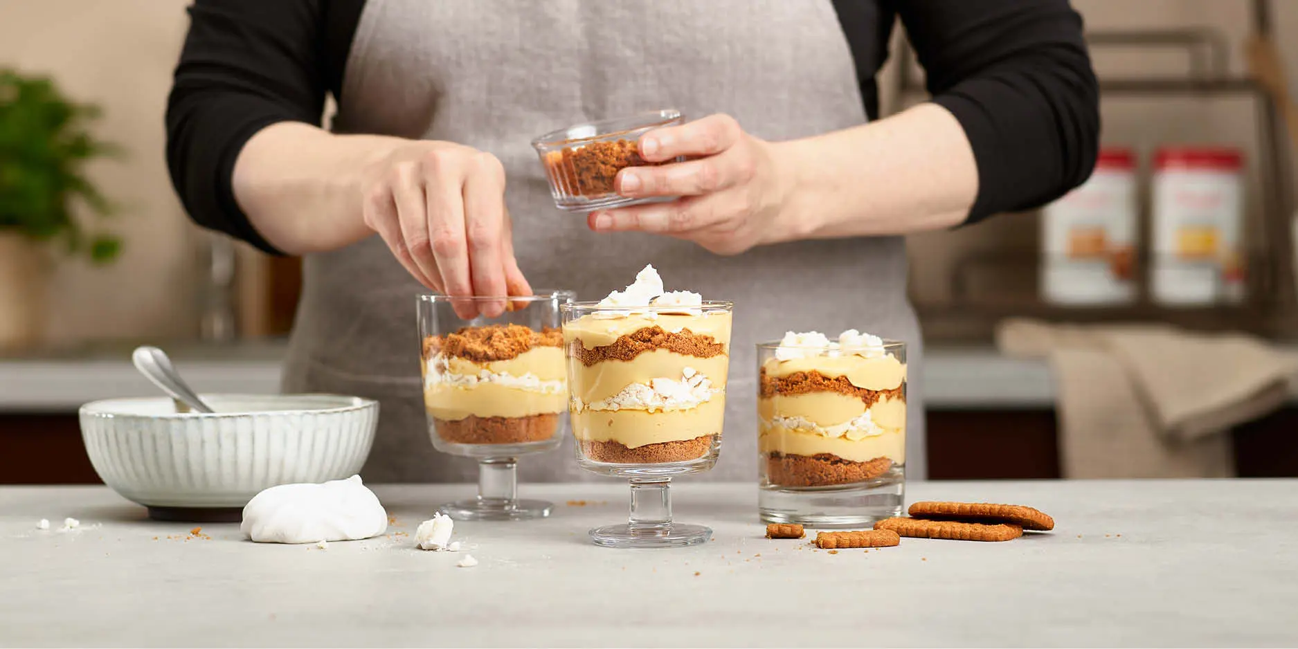 Dessert en couches au caramel