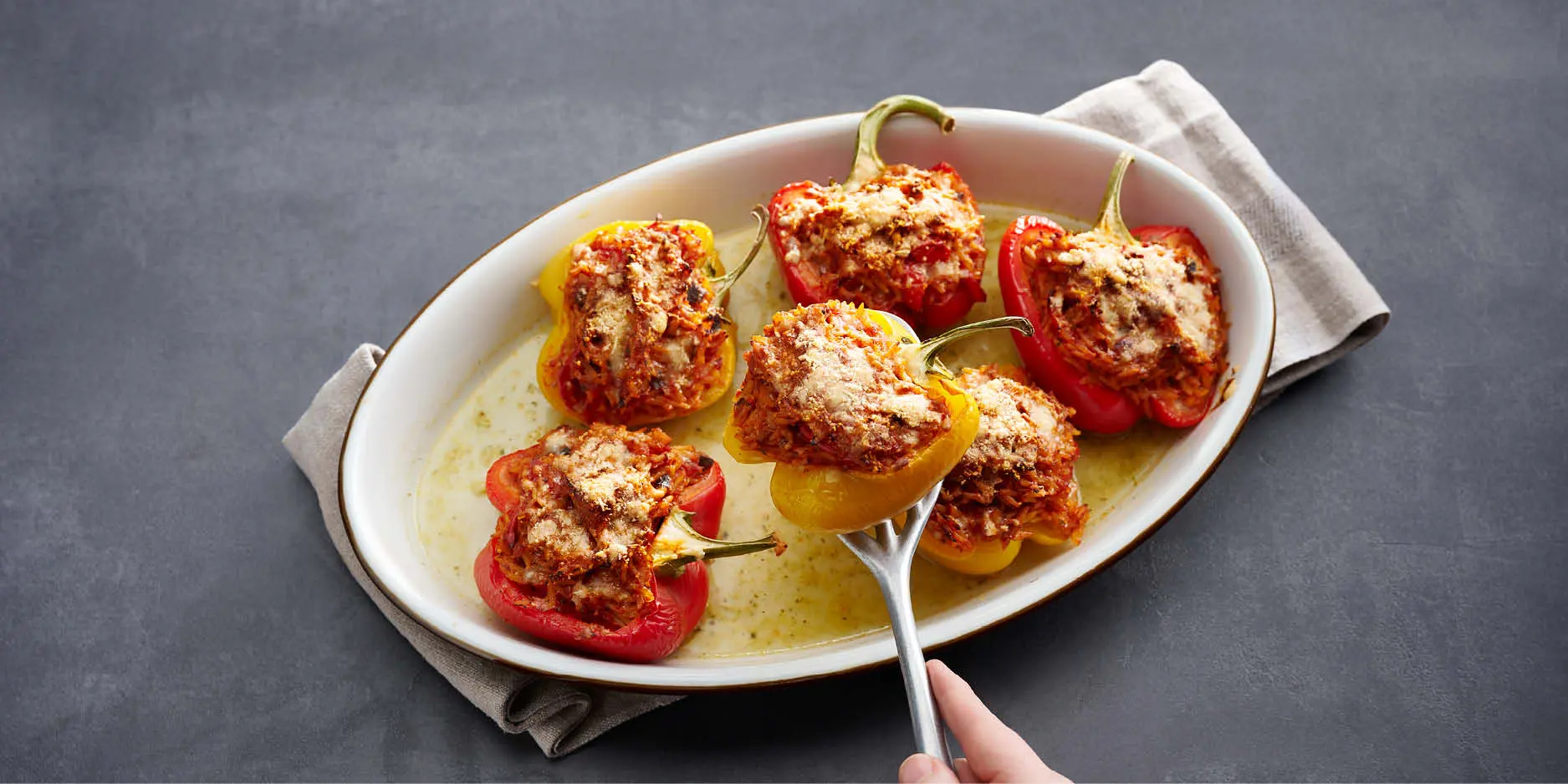 Poivrons farcis aux risoni