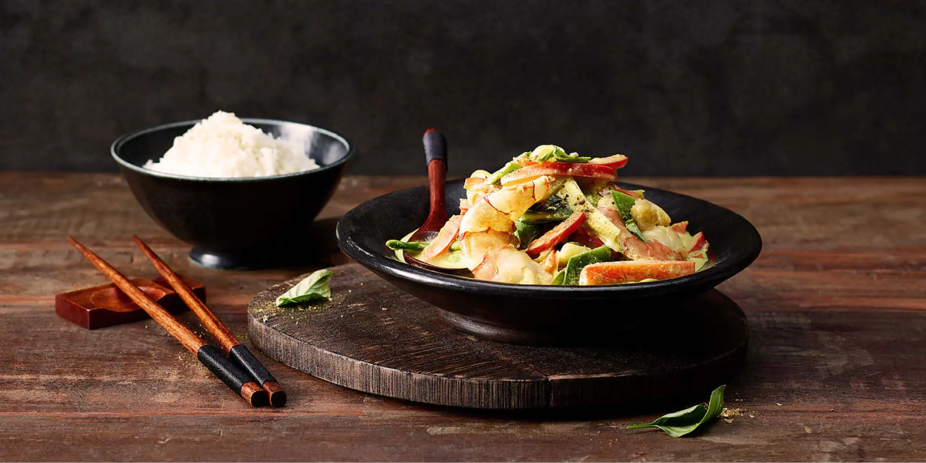 Green Curry mit Crevetten