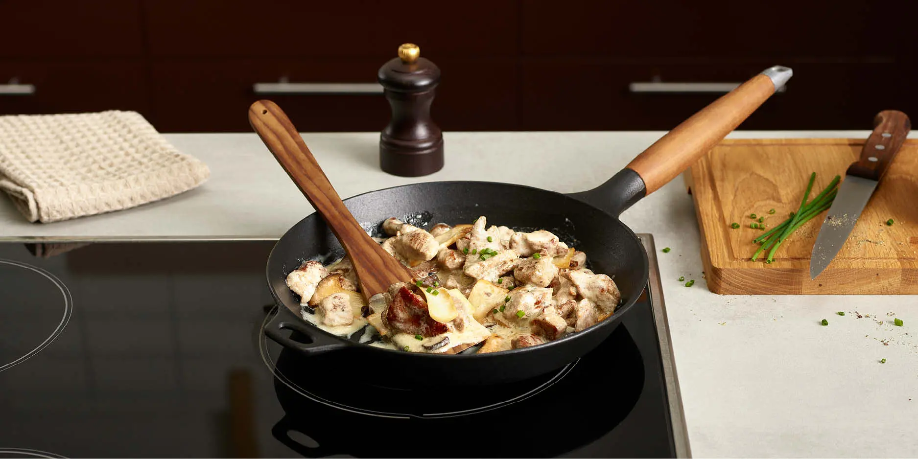 Émincé de veau aux bolets et à la sauce aux truffes