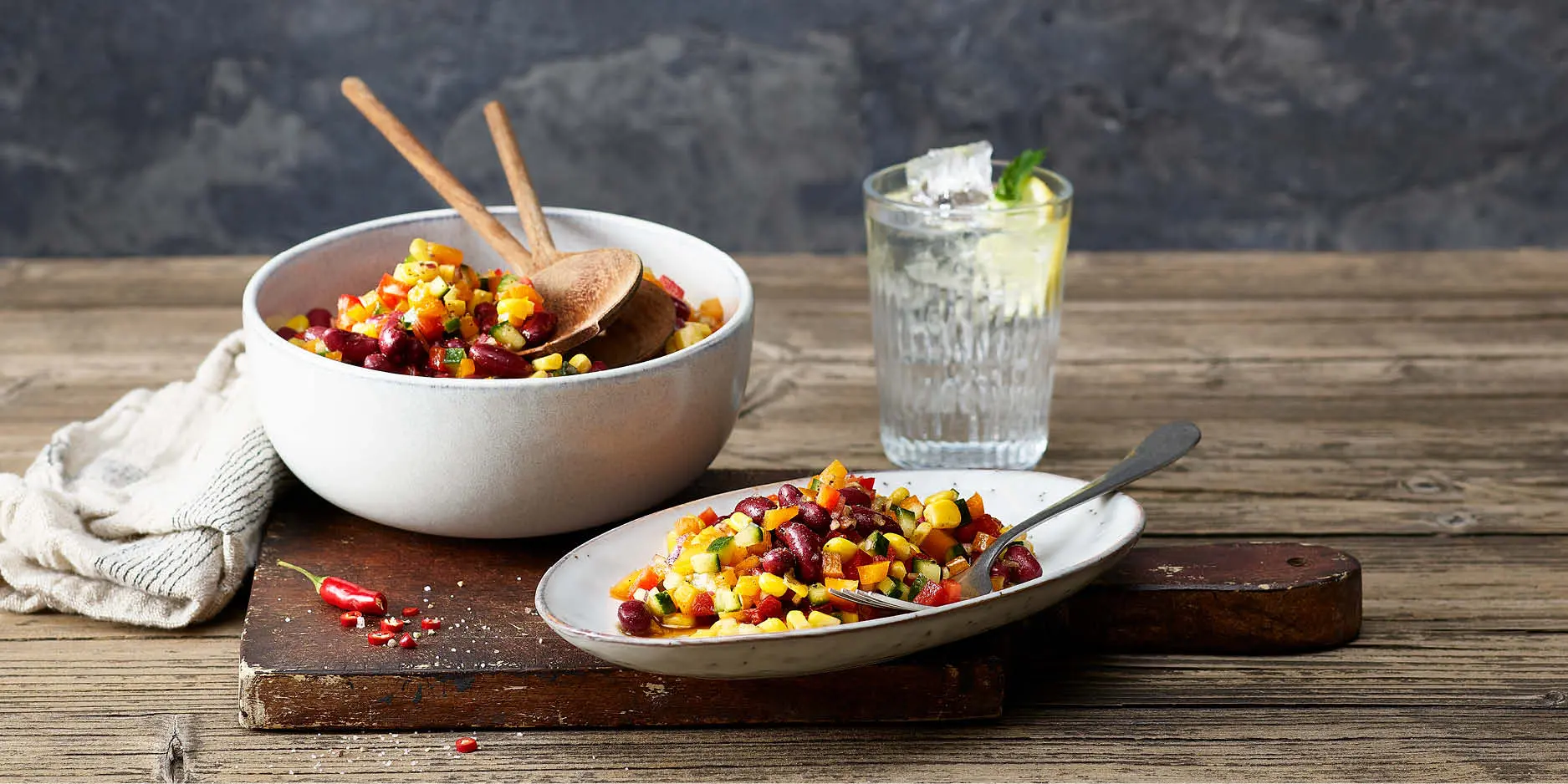 Salade de maïs et de haricots rouges
