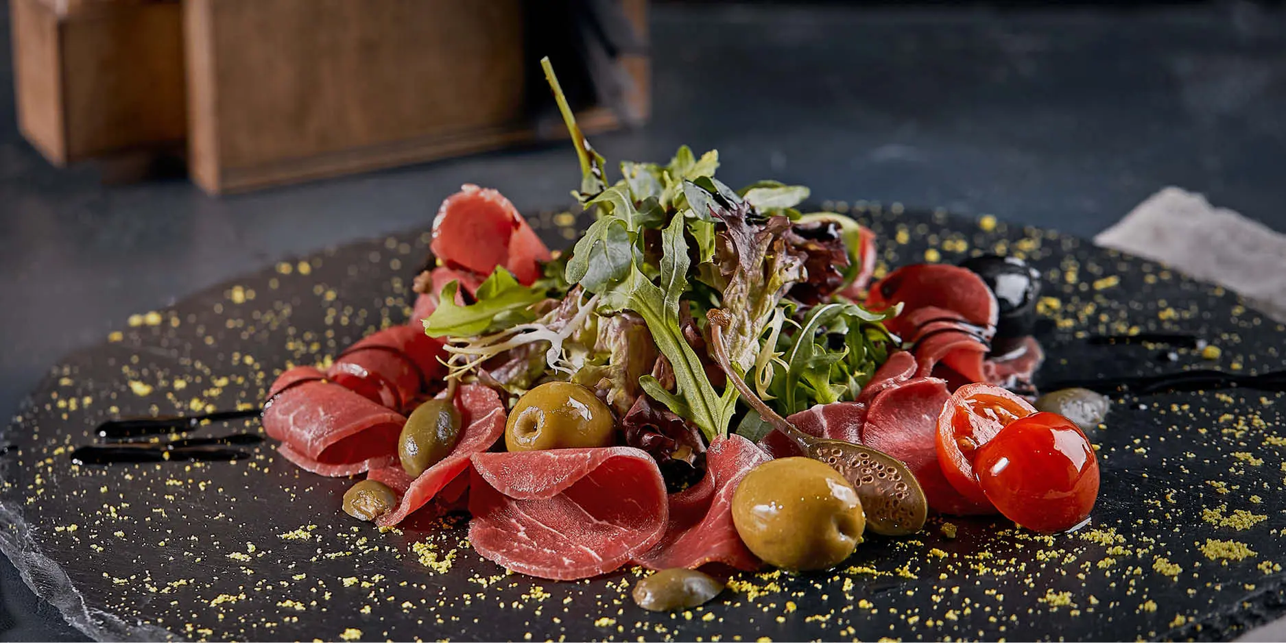 Roastbeef-Carpaccio an Salted Caramel